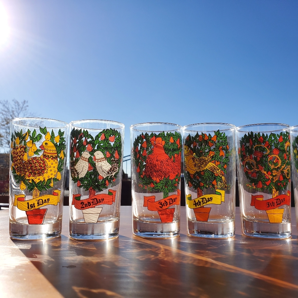 Anchor Hocking 12th Days of Christmas Glass Set